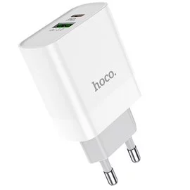 Зарядний пристрій Hoco Rapido C80A 1USB/1Type-C, 3.1A/20W, QC/PD White (000006084)