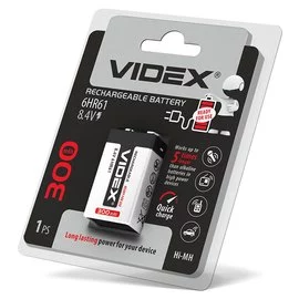 Акумуляторна батарея Videx Rechargeable 6HR61 300 mAh (24477)