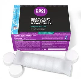 Засіб для очищення та освітлення води в басейні Poolman PolyFlock T25, таблетки 25 г по 5 шт/уп, 1 кг (50142)
