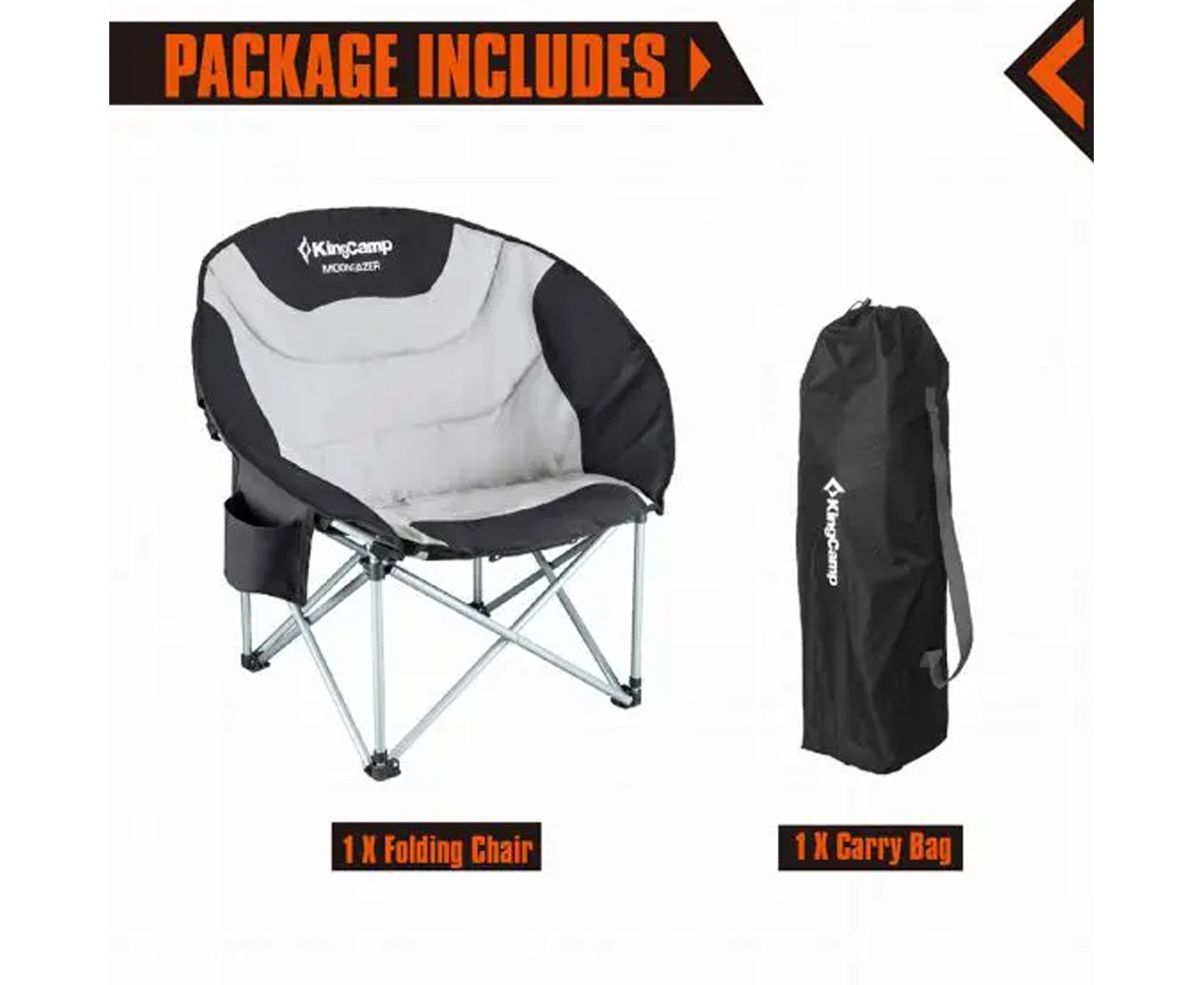 Розкладне крісло KingCamp Moon Camping Chair with Cooler Black / grey