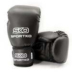 Боксерские перчатки Sportko 10oz черные ПД1 10oz, Вес: 10 унций, Цвет: Чёрный