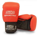 Боксерские перчатки Sportko 16oz красные ПД1 16oz, Вес: 16 унций, Цвет: Красный