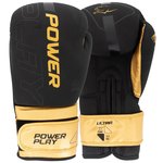 Боксерские перчатки PowerPlay 3024 Ultra Mat Черно-золотые 12 ун (PP_3024_12oz_Bl/Gold), Вес: 12 унций, Цвет: Чёрный/Золотой
