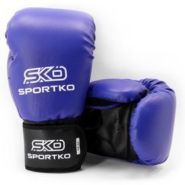 Боксерские перчатки Sportko 16oz синие ПД1 16oz, Вес: 16 унций, Цвет: Синий