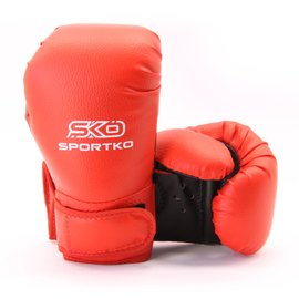 Боксерские перчатки Sportko 6oz красный ПД2 6 унц, Вес: 6 унций, Цвет: Красный