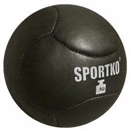 Медицинбол Sportko шкіра 10кг чорний МБК10