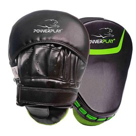 Лапы боксерские PowerPlay 3041 черно-зеленые PU [пара] (PP_3041_Green), Цвет: Чёрный/Зелёный, изображение 4