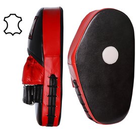 Лапы боксерские PowerPlay 3063 черно-красные кожа [пара] (PP_3063_Black_Red)