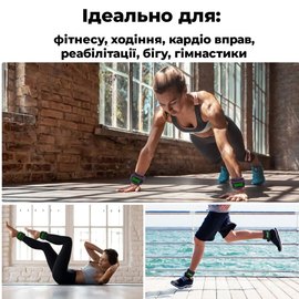 Манжеты-утяжелители универсальные PowerPlay 4335 1кг*2шт черные (PP_4335_1kg_Black), Вес одного утяжелителя, кг: 1 кг, изображение 6