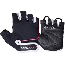 Рукавички для фітнесу PowerPlay 1750 жіночі чорно-рожеві S (PP_1750_S_Pink_Line), Розмір: S, Колір: Чорний/Рожевий