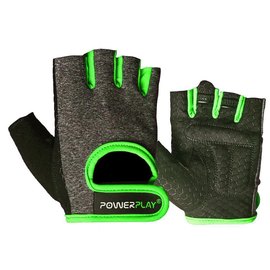 Рукавички для фітнесу PowerPlay 2935 жіночі сіро-зелені XS (PP_2935_XS_Green_Line), Розмір: XS, Колір: Сірий/Зелений, зображення 2