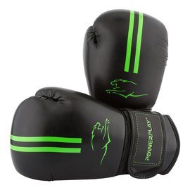 Боксерські рукавички PowerPlay 3016 Чорно-зелені 14 ун (PP_3016_14oz_Black / Green), Вага: 14 унцій, зображення 3