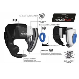 Боксерський шлем PowerPlay 3100 PU Красный XS (PP_3100_XS_Red), Размер: XS, изображение 4