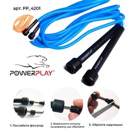 Скакалка PowerPlay 4201 оранжевая (PP_4201_Orange), Цвет: Оранжевый, изображение 6