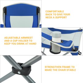 Стул KingCamp Arms Chairin Steel Grey/Blue KC3818, Цвет : Синий, изображение 5