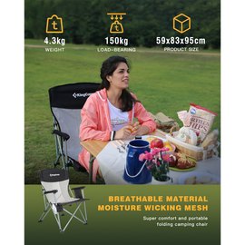 Стул KingCamp HARD ARM CHAIR black/medium grey KC3825, изображение 2
