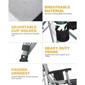Стул KingCamp HARD ARM CHAIR black/medium grey KC3825, изображение 4