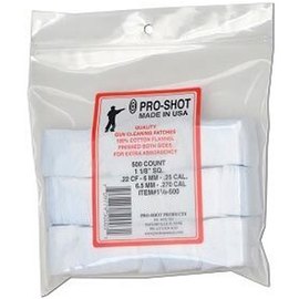 Патч для чистки Pro-Shot .22-.270 Cal.-1 1/8 квадратные, 500 шт/уп, хлопок (11/8-500)