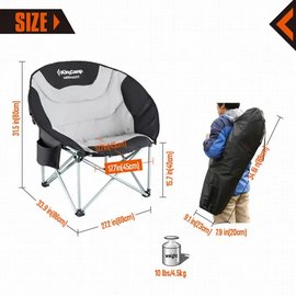 Раскладное кресло KingCamp Moon Camping Chair with Cooler Black/grey KC3989, изображение 3