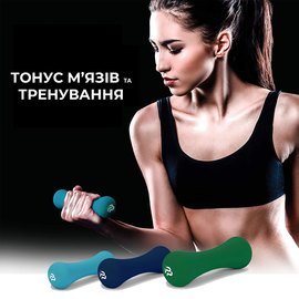 Гантель PowerPlay 4126 неопреновая 2 кг (PP_4126_2kg), Вес: 2 кг, изображение 3