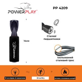 Скакалка PowerPlay 4209 черная (PP_4209_Black), изображение 3