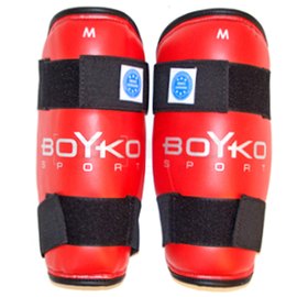 Захист ніг BoYko BS - гомілка, для кікбоксингу, композиційна шкіра, червоний 3XL (bs6013122306), Розмір: 3XL