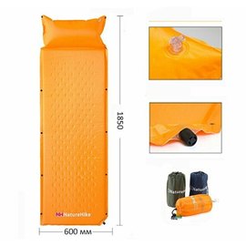 Самонадувающийся коврик Naturehike NH15Q002-D оранжевый (6927595705100), Цвет: Оранжевый, Размеры: 1850х600х25 мм, изображение 4