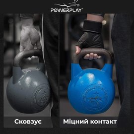 Рукавички для фітнесу PowerPlay 9058 Thunder M чорно-сині (PP_9058_M_Thunder), Розмір: M, зображення 3