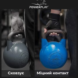 Рукавички для фітнесу PowerPlay 9100 чорно-сірі XL (PP_9100_XL), Розмір: XL, Колір: Чорний/Сірий, зображення 4