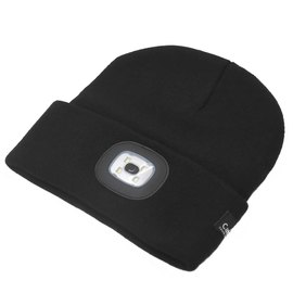 Шапка Cattara c LED-фонариком, USB зарядка черная 14021, изображение 3