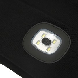 Шапка Cattara c LED-фонариком, USB зарядка черная 14021, изображение 4