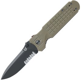 Нож Fox Predator II od green (FX-446 ODS), Цвет : Оливковый, Марка стали: N690Co, Материал рукояти: Еластополімер Forprene