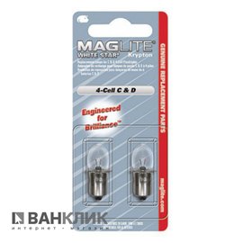 2 запасные лампочки WHITE STAR для 4С или 4D в блистере (LWSA401R)