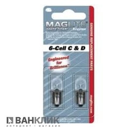 2 запасные лампочки WHITE STAR для 6С или 6D в блистере (LWSA601R)