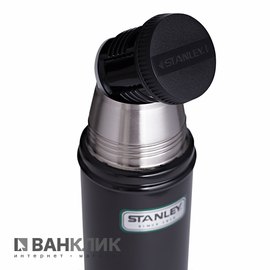 Классический термос Stanley объемом 0.47л черный (6939236301435)