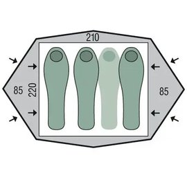 Палатка Pinguin Gemini 210 Green (PNG 112), изображение 2