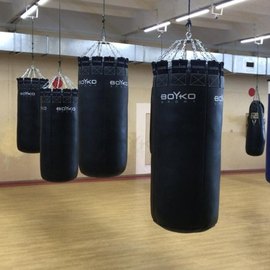 Боксерский мешок BoYko BS цилиндрический, кожа, 150х50 см на 8 цепях М6 (bs0411501305), изображение 2