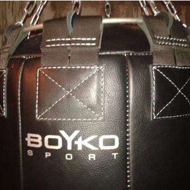 Боксерский мешок BoYko BS цилиндрический, кожа, 180х40 см на 6 цепях М6 (bs0411401306), изображение 2