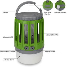 Светодиодная лампа-убийца от комаров Camp Outdoor зеленый CL-900, Цвет: Зелёный, изображение 3