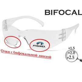 Біфокальні захисні окуляри Pyramex Intruder Bifocal (+1.5) прозорі (2ІНТРБІФ-10Б15), Колір лінз: Прозорий, Діоптрії: +1.5, зображення 2