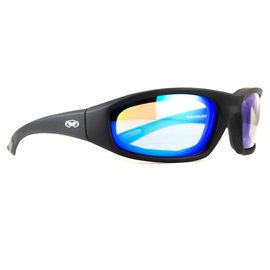 Очки защитные Global Vision KickBack Photochromic Anti-Fog фотохромные синие зеркальные (1КИК24-90), Цвет оправы: Чёрный, Цвет линз: Зеркальный синий, изображение 2