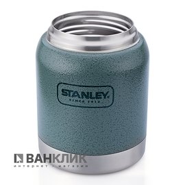 Термобанка для еды Stanley Classic серии Hammertone объемом 0.41л зеленая (6939236321563)