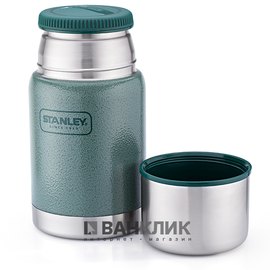 Термобанка Stanley Classic серии Hammertone объемом 0,7л зеленая (6939236318198)