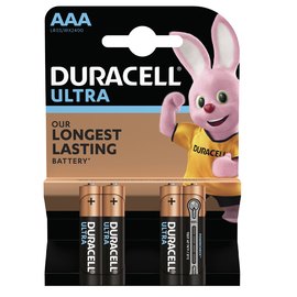Батарейка Duracell AAA KPD 04*10 Ultra 1x4 шт (6443615)