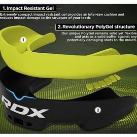 Капа для бокса RDX Gel 3D Pro Black/Green Junior (3287_403007), Цвет: Black/Green, изображение 2