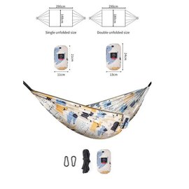 Гамак Naturehike DC-C03 240T polyester NH21DC004 Happy Cute Pet (6927595777602), Цвет: Бежевый, изображение 3