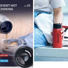 Термокружка Naturehike Thermos Cup Q-9H 0.5 л NH19SJ008 Blue (6927595740194), Цвет: Blue, изображение 5