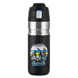 Термокружка Naturehike Vacuum Bottle 0,5 L NH19SJ009 Black/Blue (6927595740460), Цвет: Чёрный