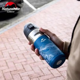 Термокружка Naturehike Vacuum Bottle 0,5 L NH19SJ009 Black/Blue (6927595740460), Цвет: Чёрный, изображение 3