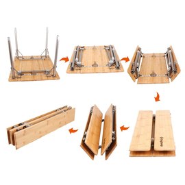 Раскладной стол KingCamp 4-Folding Bamboo Table S bamboo color KC3955, изображение 2